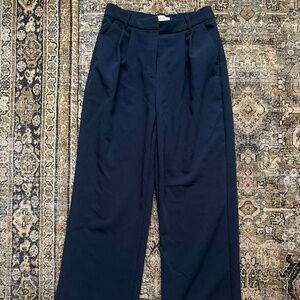Abercrombie & Fitch Navy Wide-Leg Trousers